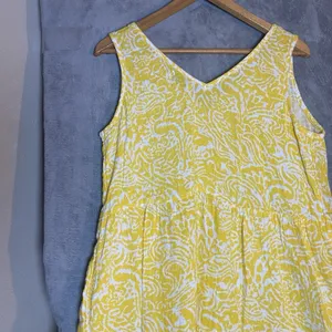 Sonoma Goods for Life Women's Yellow Tiered V-Neck Midi Dress Large‎ Coastal thumbnail 13