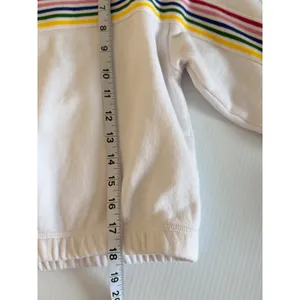 Abercrombie & Fitch Womens‎ XS White Rainbow Stripe Cropped Sweatshirt Pullover thumbnail 6