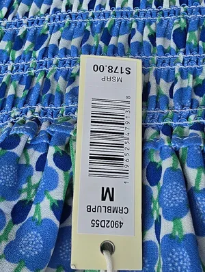 Max Studio — Blue Floral Tiered Maxi Dress - Sleeveless V-Neck M thumbnail 7
