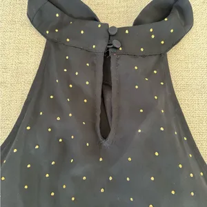 Inc back and gold stud halter cross neck top L Black Size L thumbnail 4
