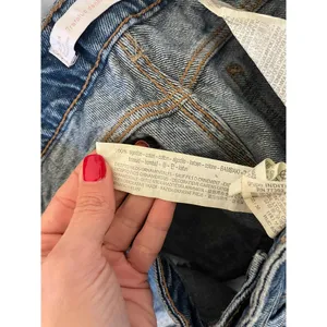 Zara Art is Easy Cut Off Distressed Denim Shorts Blue Pink Size 4 thumbnail 6