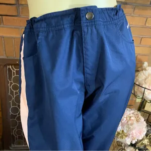 Nike Blue And Pink Partial Zipper Leg Drawstring Waist Track Pants (M) thumbnail 8