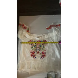 Umgee Boho Mesh Floral Embroidered Peasant Top S Festival Concert Indie Casual thumbnail 7