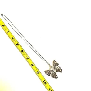 Silver tone Butterfly pendant necklace thumbnail 8
