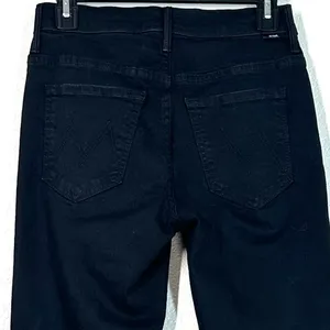 27 MOTHER The Insider Crop Step Fray Jeans black 26" inseam slight bootcut denim thumbnail 8