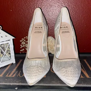 ALDO X OSTWALD HELGASON ZOWIE White Lace Bridal Block Heels Size 7.5 thumbnail 3