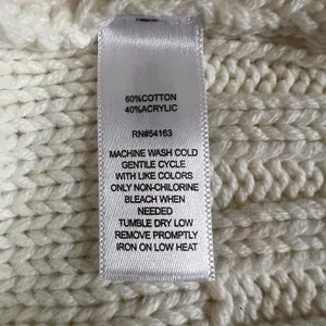 Marc New York Andrew Marc Sweater Womens Small Cream Cable Knit Mock Neck Chic thumbnail 7
