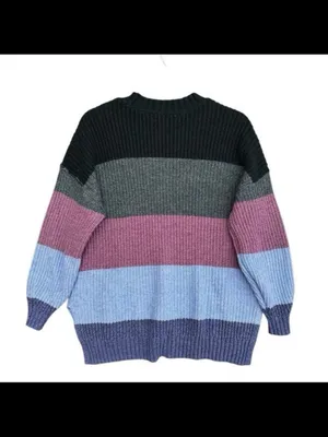 American Eagle AE Dreamspun Cozy Colorblock Knit Sweater Womens XS thumbnail 6