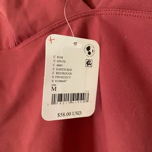 NWT Free People Intimately Red V-neck Cropped Stretchy Long Sleeve Top Medium thumbnail 3
