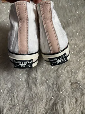 Converse White and Light Pink Women’s Chuck Striped High Top Sneakers Size 5.5US thumbnail 7