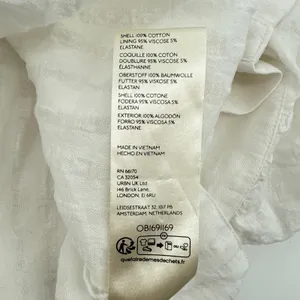 Anthropologie White V-Neck‎ Tiered Sleeve Tunic Dress Textured Collared Medium thumbnail 8