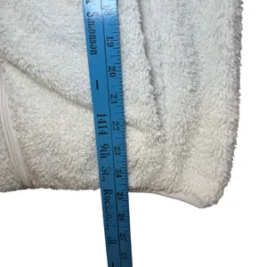 New Balance Womens Sherpa Fleece Full Zip Jacket Cream Off White Size M RN130893 thumbnail 8