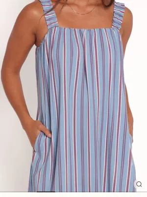 Petal and Pup NWT Alessandra Maxi Dress - Blue Stripe-oversized XS fits M/L thumbnail 4