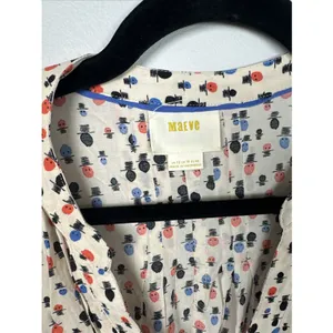 Maeve Anthropologie 12 Womens Top Lightweight Long Sleeve Button V-Neck Tab‎ thumbnail 4