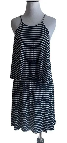 5/$30 🎈 Ultra‎ flirt XL black and white striped dress thumbnail 1