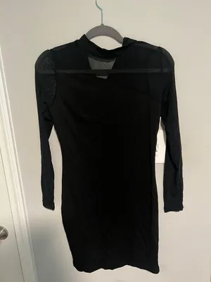 Cmz2005 Long Sleeve Mesh Black Dress thumbnail 1