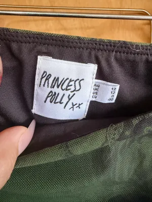 Princess Polly Olive Green Matching Set Skirt Crop Top Y2K Festival Size 8 thumbnail 8