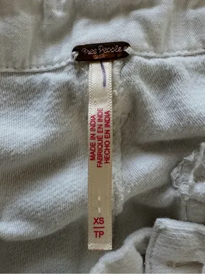 Free People White Utility Drawstring Cargo Pants XS 100% Cotton thumbnail 6