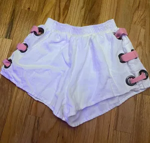 Millau White and Pink Grommet Shorts thumbnail 1