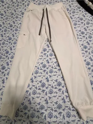 FIGS Zamora Ivory joggers elastic waist drawstring women’s size SMALL thumbnail 1