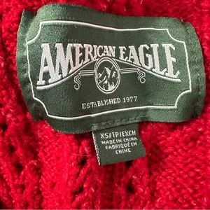 American Eagle women's XS red knit cardigan thumbnail 4