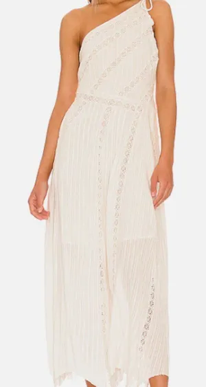 Free People Linen Blend One Shoulder Bella Cottagecore Maxi Dress NWT Size XS thumbnail 1