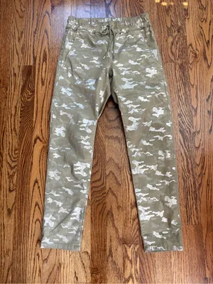 Bevy Flog Shely Beige Gold Metallic Camo Drawstring Pants Size 25 thumbnail 2