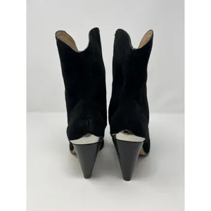 Joie Garner Western‎ Booties Black Suede Pointed Toe Cone Heel Ankle Boots 7.5 thumbnail 3