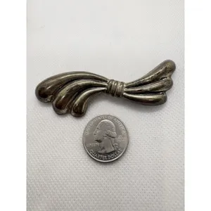 Vintage Taxco Mexico Sterling Silver Modernist Bow Brooch TS-01‎ 925 13.39g thumbnail 7
