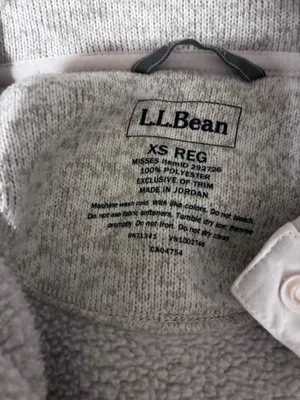 L.L. Bean Women’s Pullover Sweater Fleece off white tan Jacket XS thumbnail 6