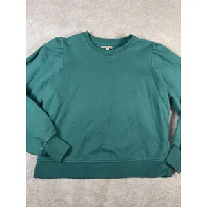 molly yeh green crew neck puff sleeve‎ sweatshirt m thumbnail 2