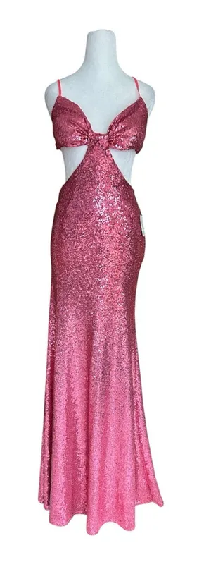 NWT Windsor Athena Formal Cutout‎ Sequin Dress Pink Size 7 Prom Pageant Evening thumbnail 1