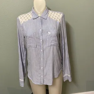 Abercrombie& Finch blue stripe button down thumbnail 2