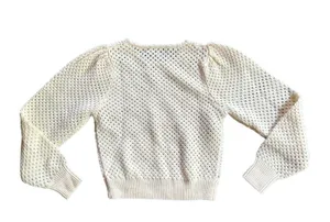 & Other Stories Ivory Crochet Knit Wool Sweater Size XS thumbnail 3