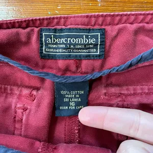 Vntg Y2K Abercrombie Low Rise Flare Patch Pocket Pants Sz 16 Modern M 8-10 💛🍄 thumbnail 11
