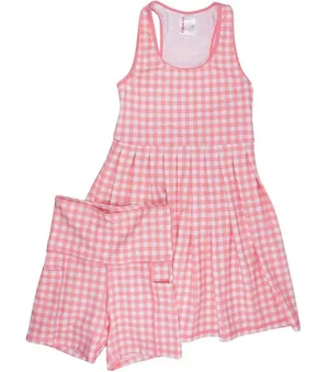 Ruffle Butts Size S UPF50+ Active Dress & Bike Shorts Bubblegum Pink Gingham thumbnail 1