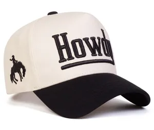 Howdy Cream Black Embroidered Western Two-Tone Adjustable Baseball Cap thumbnail 1