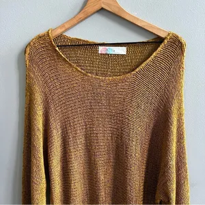 Free People Beach Naomi Tunic Sweater Swim Cover Up Mustard Yellow Gold Medium thumbnail 3