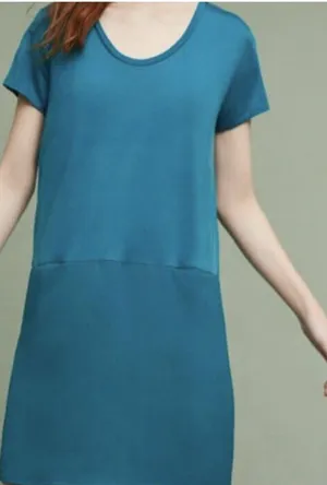 NWT‎ Dolan Anthropologie Loren Teal Drop Waist Tunic Dress Size S thumbnail 1