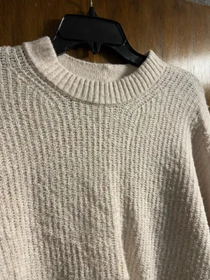 American Eagle Cream Oversized Mock Neck Sweater thumbnail 2