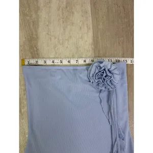 Edikted Thalia Strapless Minidress with Removable Rosette Ruffle Blue Size Small thumbnail 4