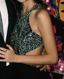 Long Black Dress With Beading thumbnail 3