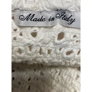 Women's White Floral Eyelet Embroidery Tiered Ruffled Mini Flare A-Line Skirt S thumbnail 5