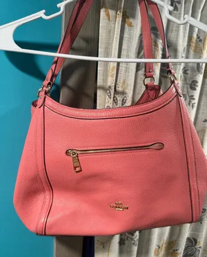 Coach Coral Pebbled Leather Shoulder Bag with Gold Hardware thumbnail 1