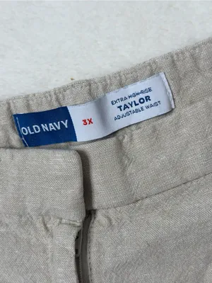 Old Navy Linen Shorts 3X Extra High Rise Taylor Adjustable Waist thumbnail 3