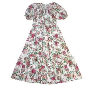 NWT by Anthropologie Somerset Maxi in Rose Floral Puff-Sleeve Edition Dress L thumbnail 4