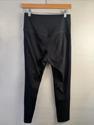 girlfriend collective Black High-Rise Leggings with Logo Tag. No siz tag thumbnail 3