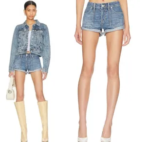 NWT Free People Beginner's Luck Slouchy Roll Cuff Denim Shorts. Size 28 thumbnail 5