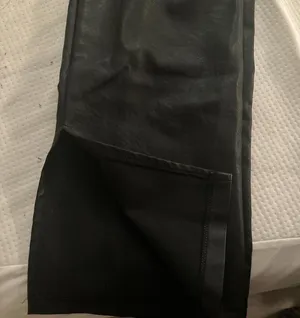 Nasty Gal Black faux leather flare slit pants thumbnail 3