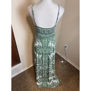 Moulinette Soeurs Green Paisley Tie Front Maxi Dress Brisbane Size M thumbnail 6